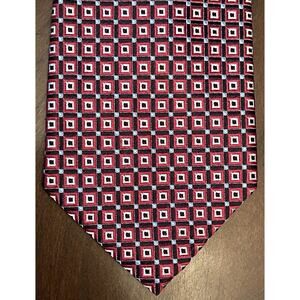 Chaps Red Black Hand Made 100% Silk Men’s Neck Tie Made In China